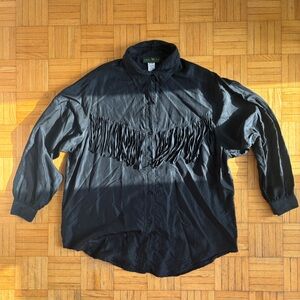 Black Silk Western Style Shirt